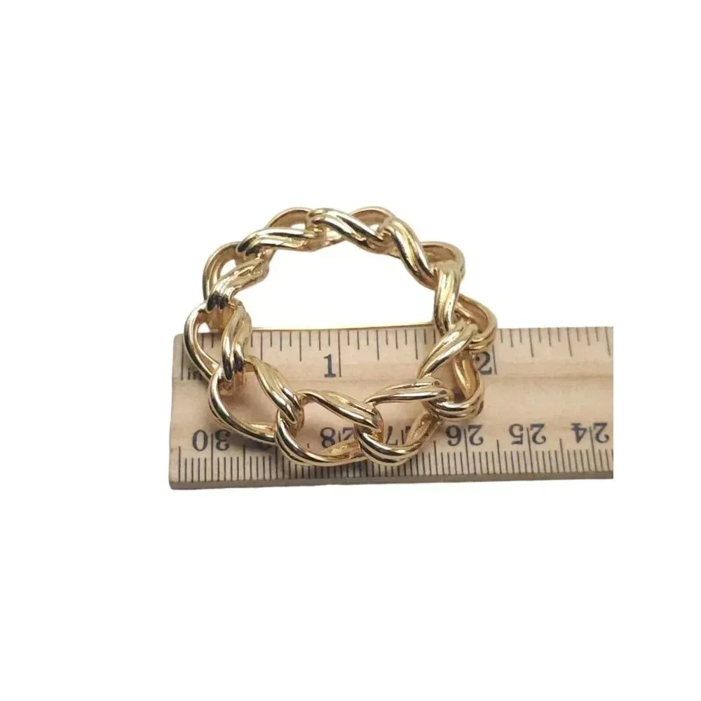Vintage Napier WREATH Chain Brooch Gold Tone Pin 2 inch